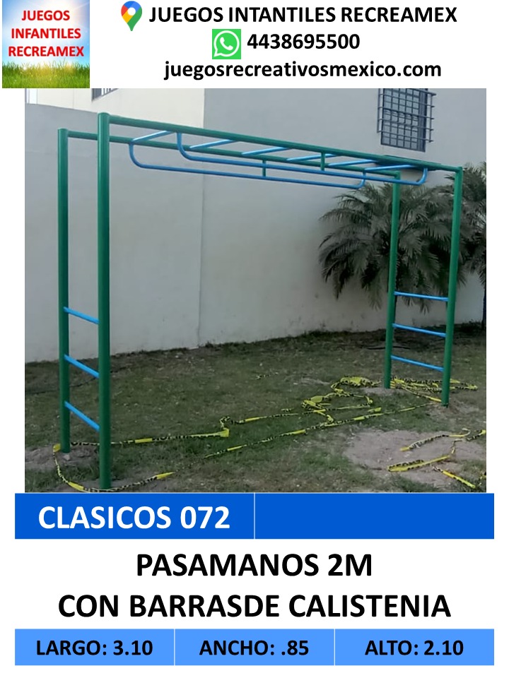 pasamanos 2m con barras de calistenia